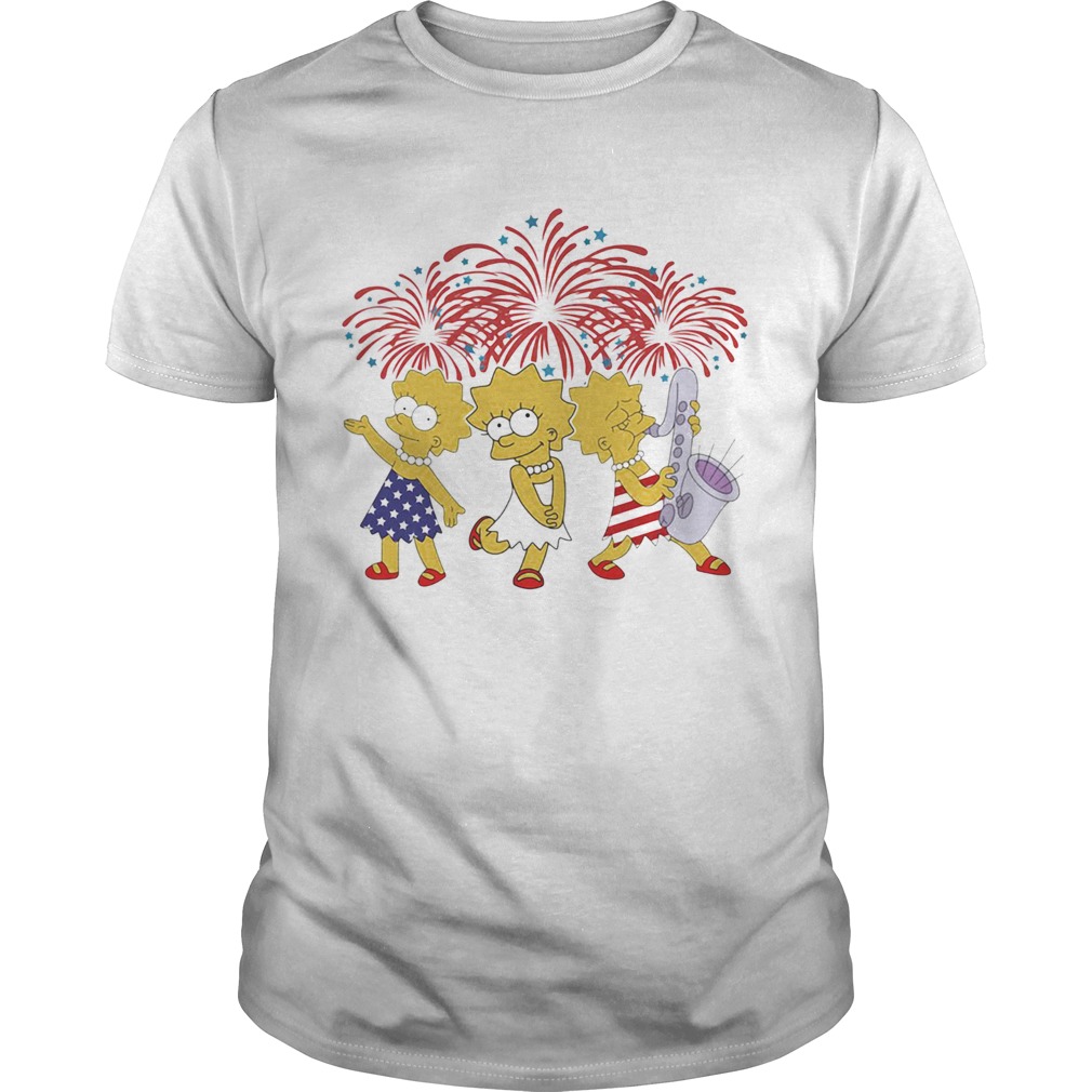 Lisa simpson firework american flag independence day shirt