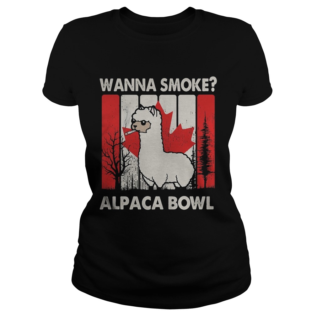 Llama wanna smoke alpaca bowl version vintage canada Classic Ladies
