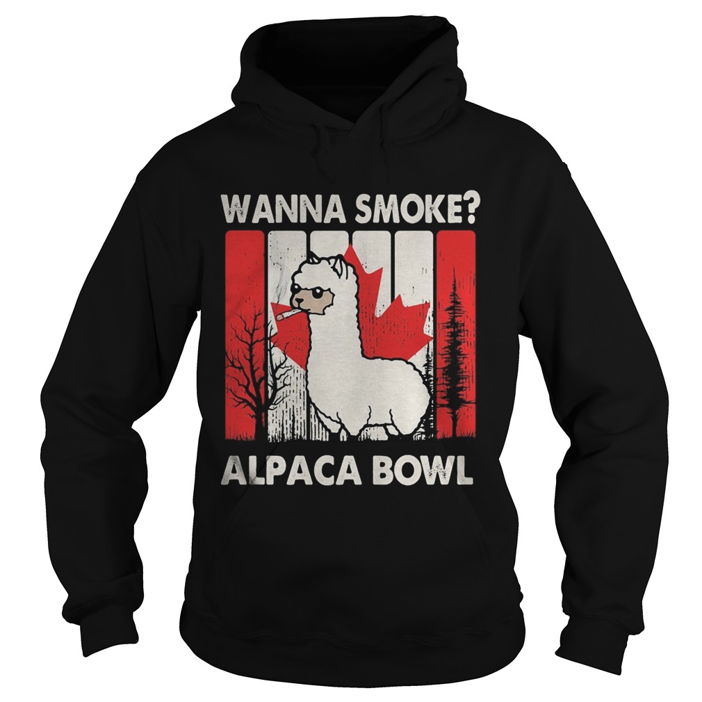 Llama wanna smoke alpaca bowl version vintage canada Hoodie