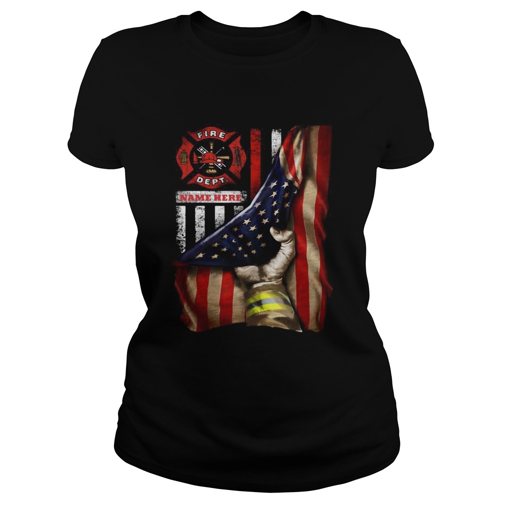 Logo Fire Dept Black Lives Matter American Flag Independence Day Classic Ladies