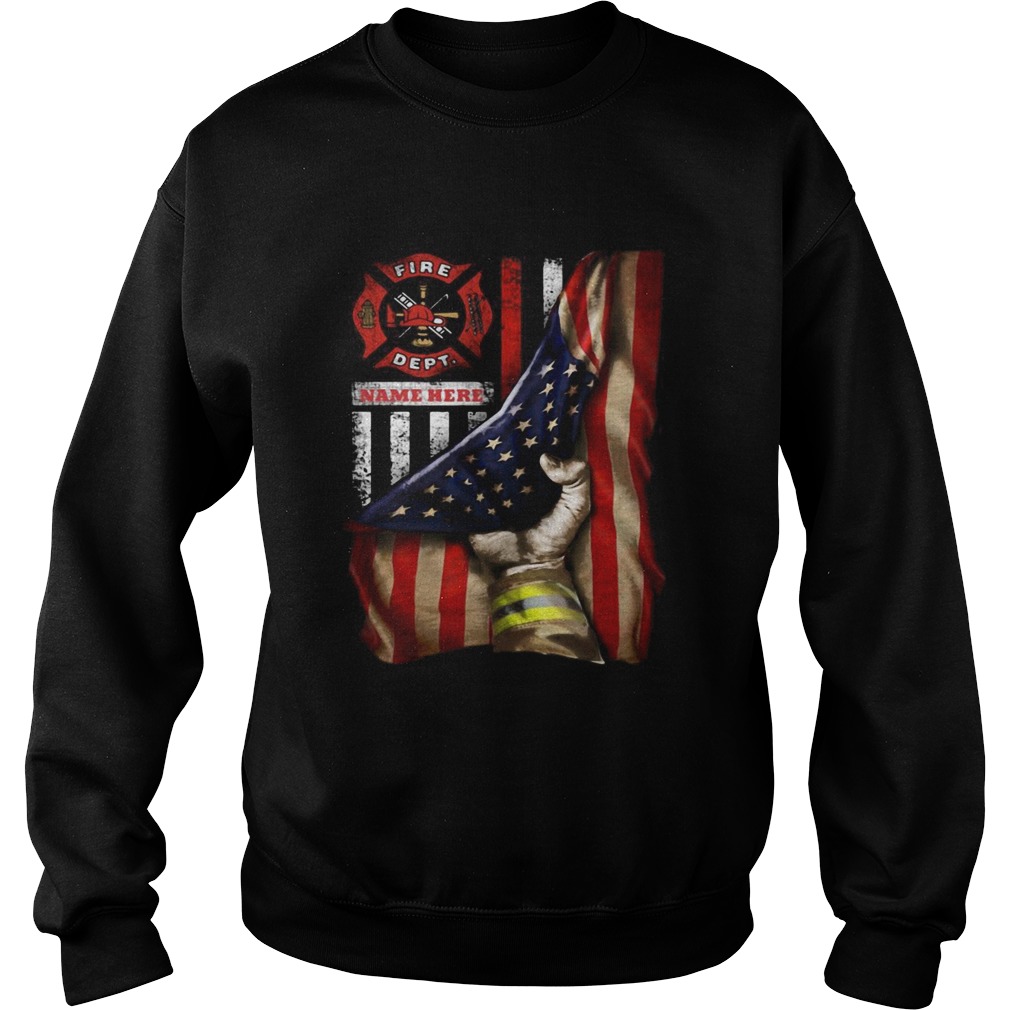 Logo Fire Dept Black Lives Matter American Flag Independence Day Sweatshirt