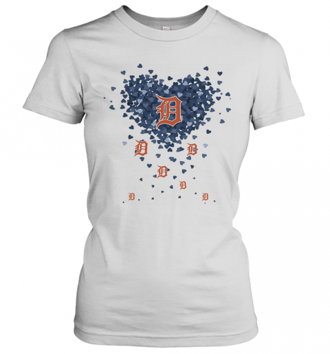 Love Detroit Tigers Hearts T-Shirt Classic Women's T-shirt