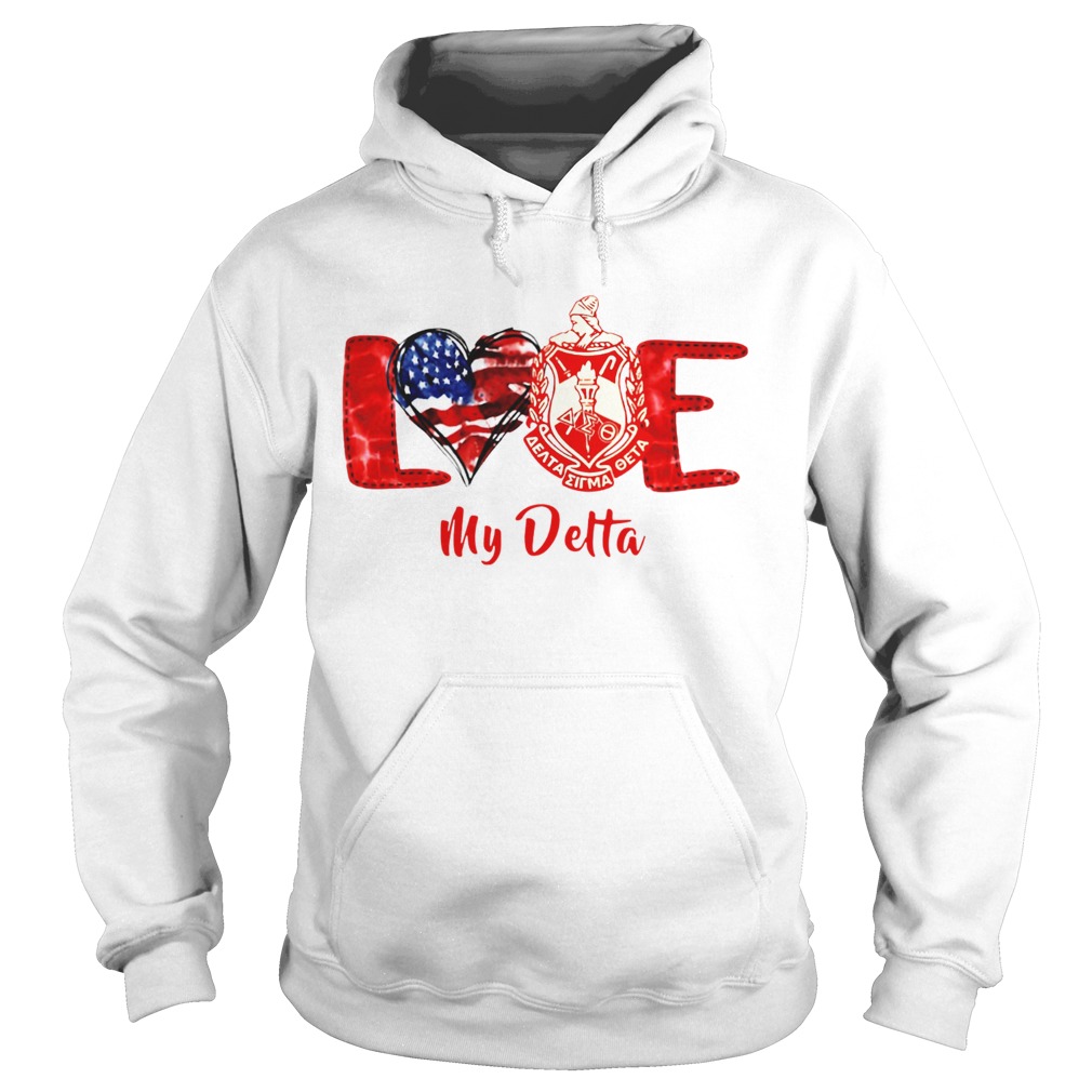 Love Heart American Flag Delta Sigma Theta Hoodie