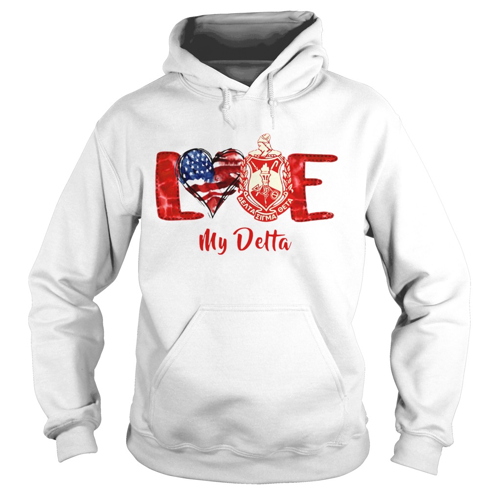 Love Heart American Flag Delta Sigma Theta Hoodie