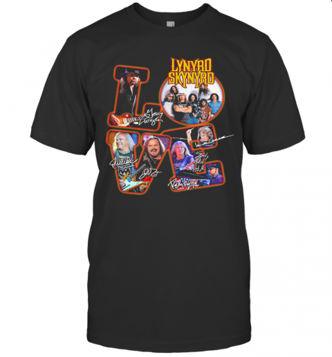 Love Lynyrd Skynyrd Band Member Signatures T-Shirt Classic Men's T-shirt
