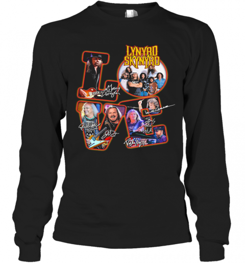 Love Lynyrd Skynyrd Band Member Signatures T-Shirt Long Sleeved T-shirt 