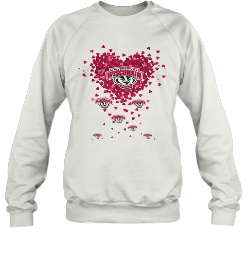 Love University Of Wisconsin Logo Hearts T-Shirt Unisex Sweatshirt