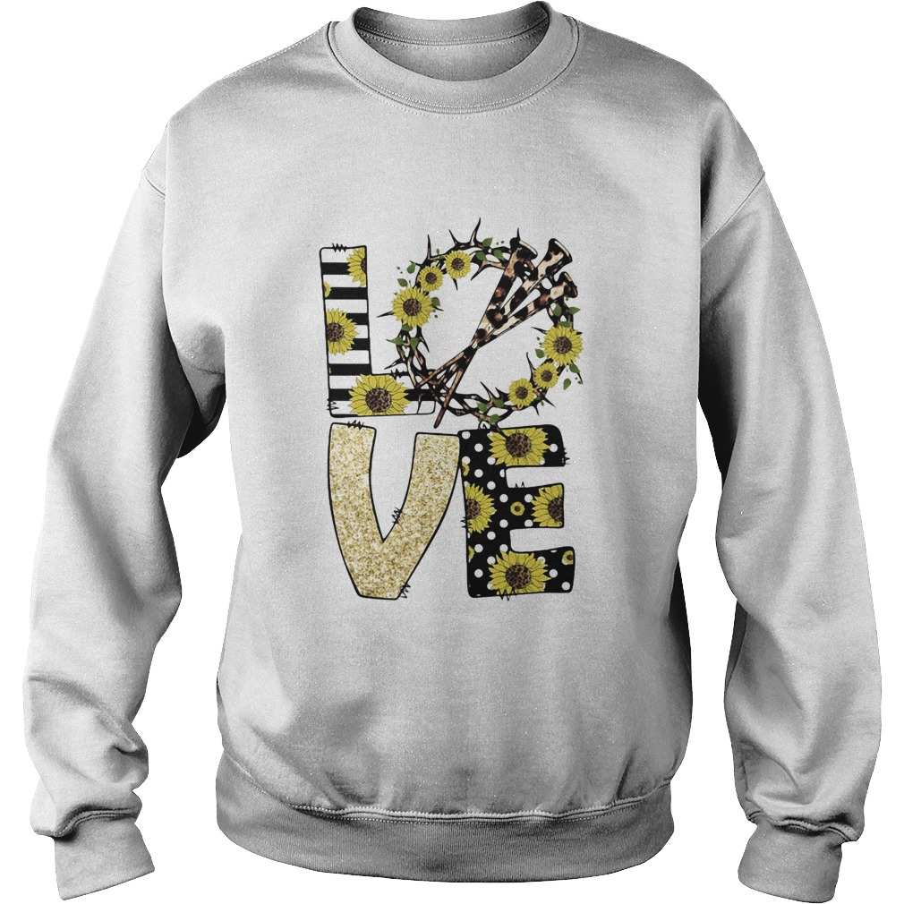 Love god sunflowers leopard diamond Sweatshirt
