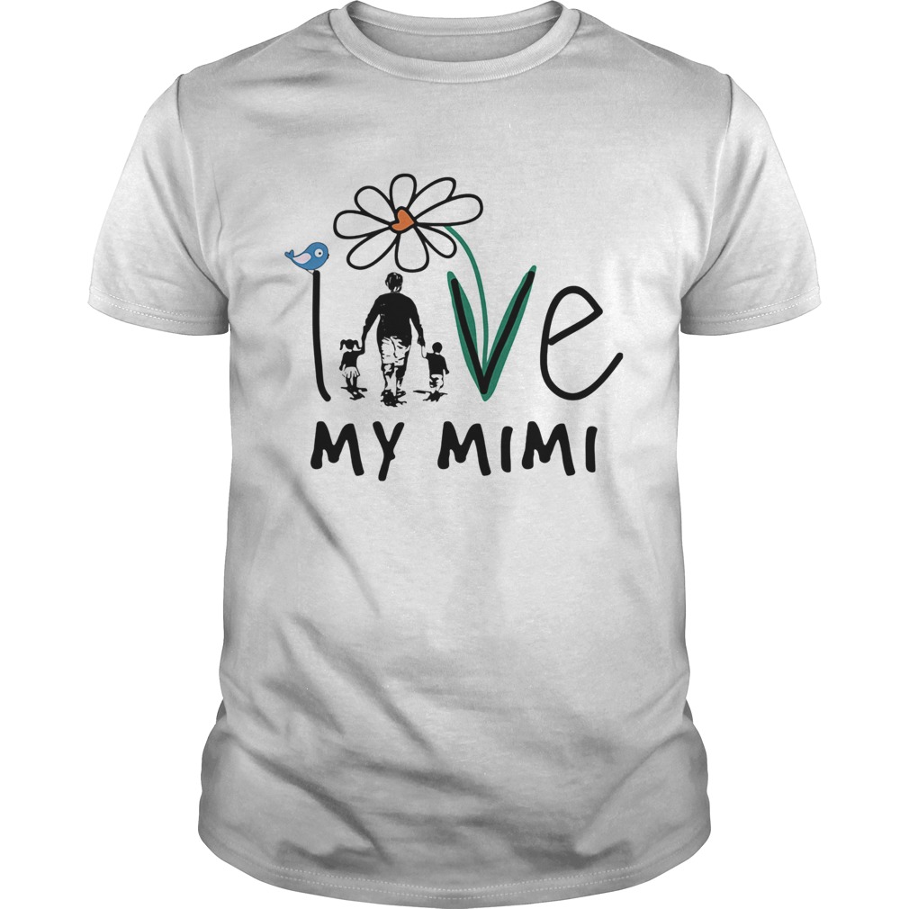 Love my mimi flower bird happy fathers day shirt