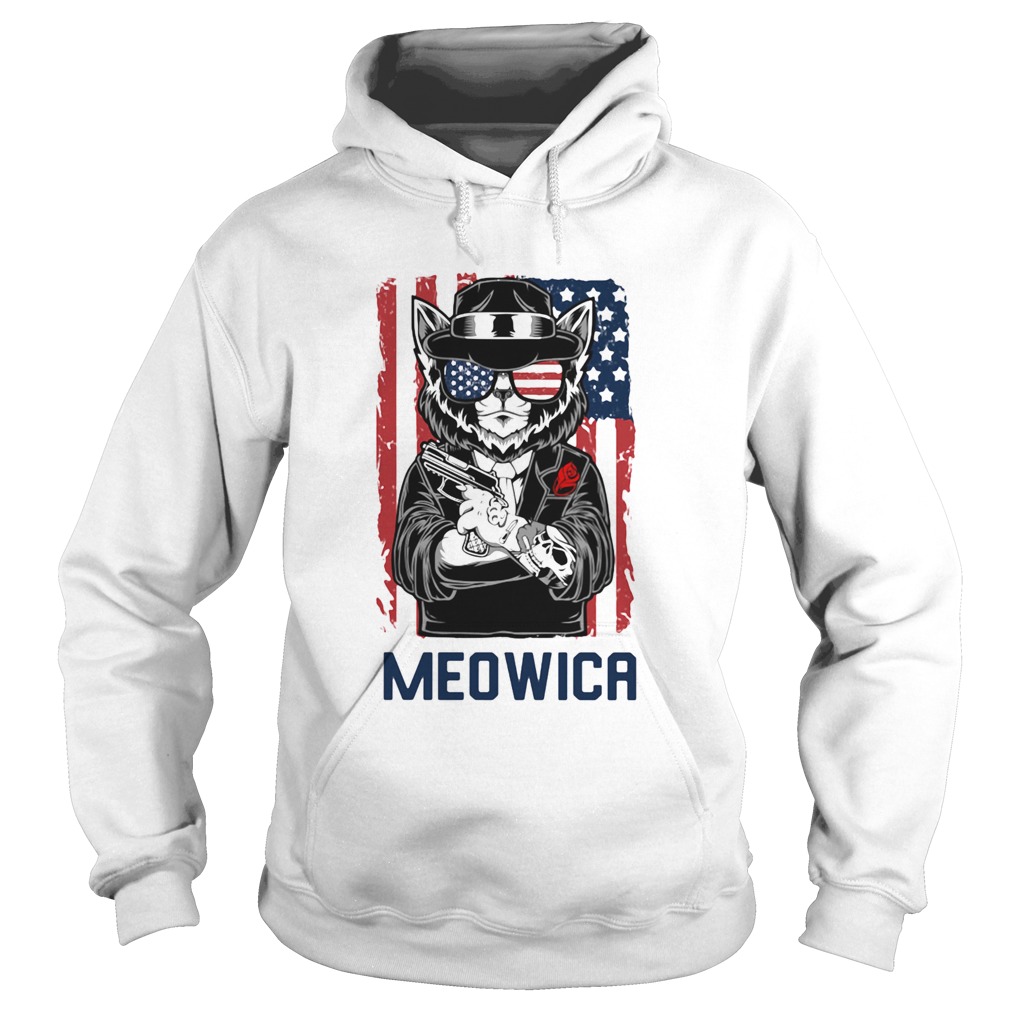 Meowica 14th of July Independence Day Flag Hoodie