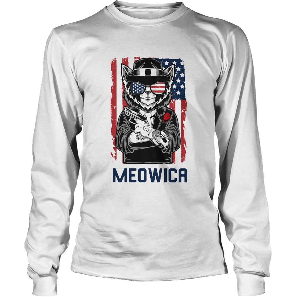 Meowica 14th of July Independence Day Flag Long Sleeve