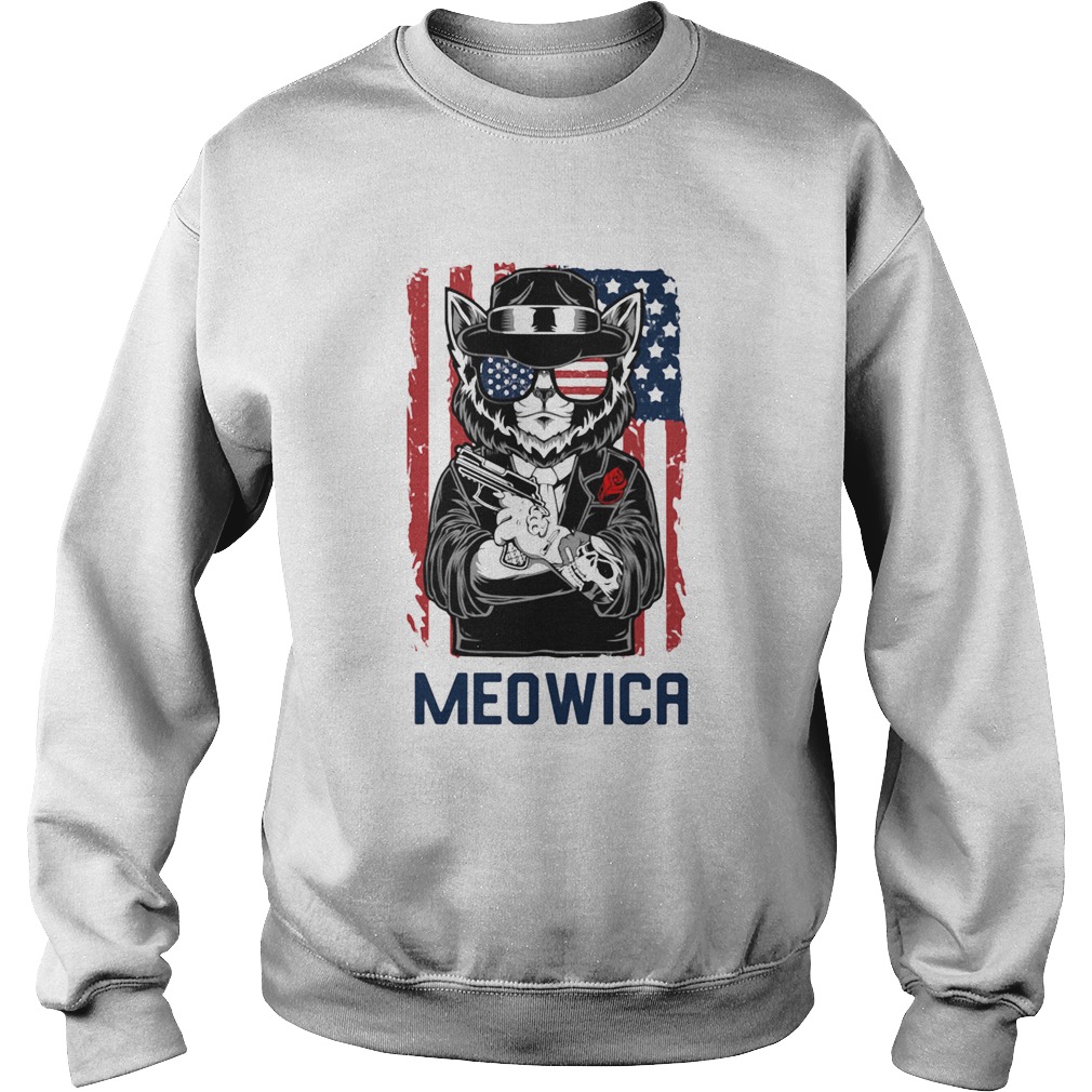 Meowica 14th of July Independence Day Flag Sweatshirt