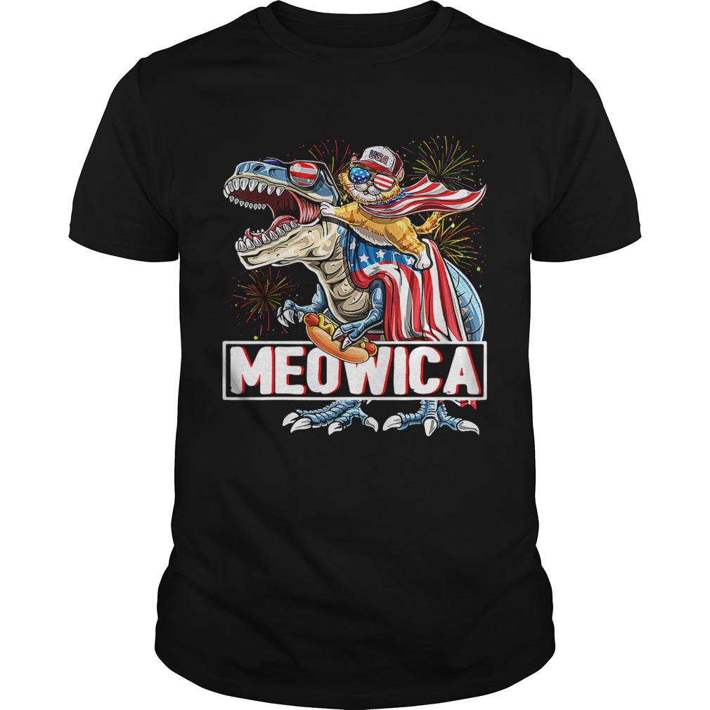 Meowica Amerisaurus Rex Happy Independence Day shirt