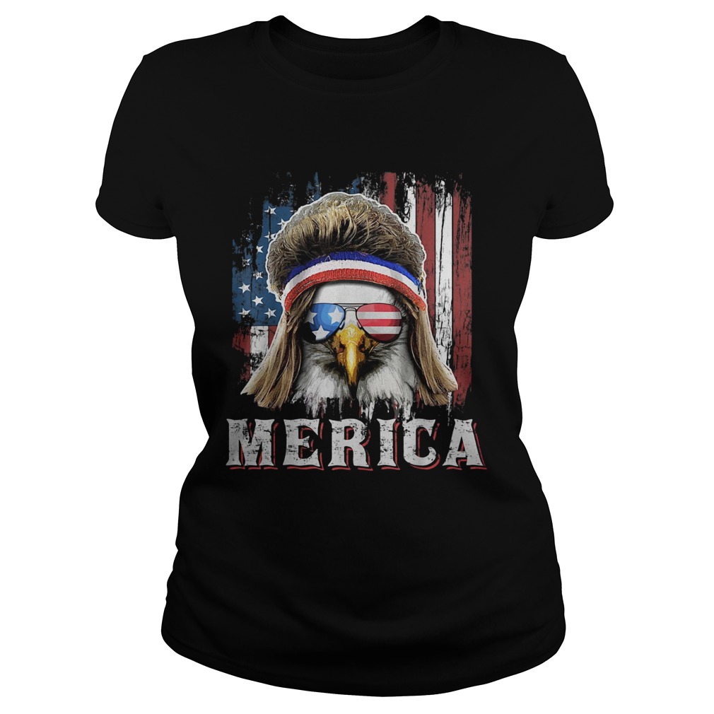 Merica Owl American Flag Independence Day Classic Ladies
