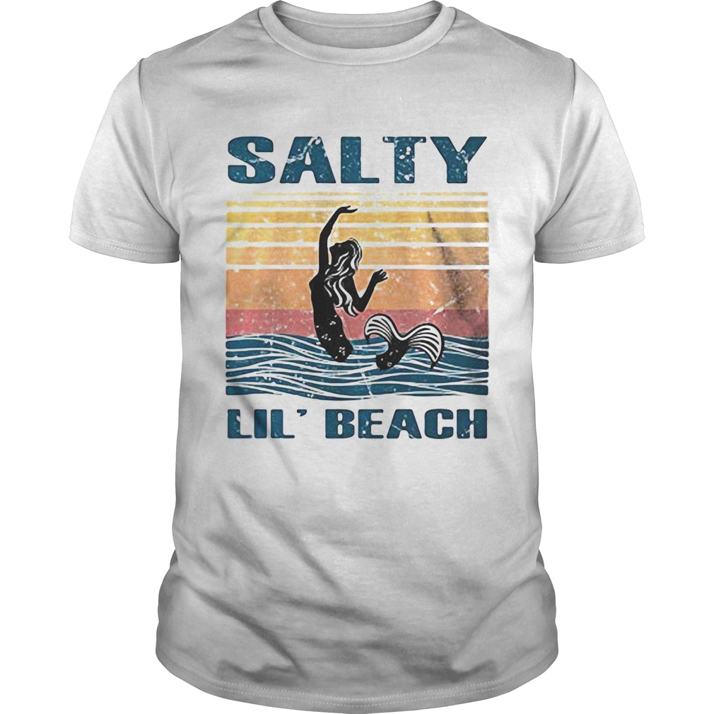Mermaid salty lil beach vintage retro shirt
