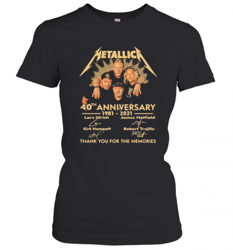 Metallica 40Th Anniversary 1980 2020 Thank You For The Memories Signatures T-Shirt Classic Women's T-shirt
