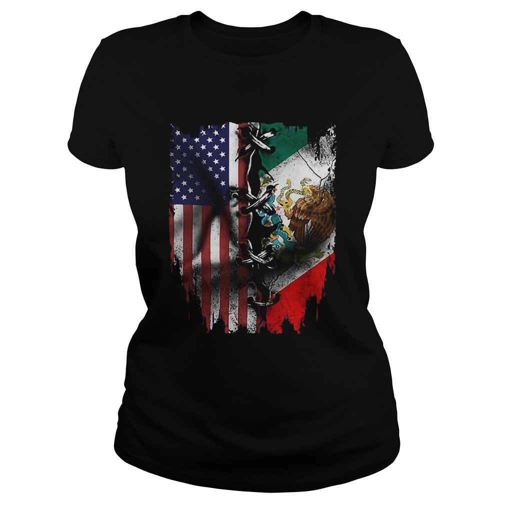 Mexican And American Flag Classic Ladies