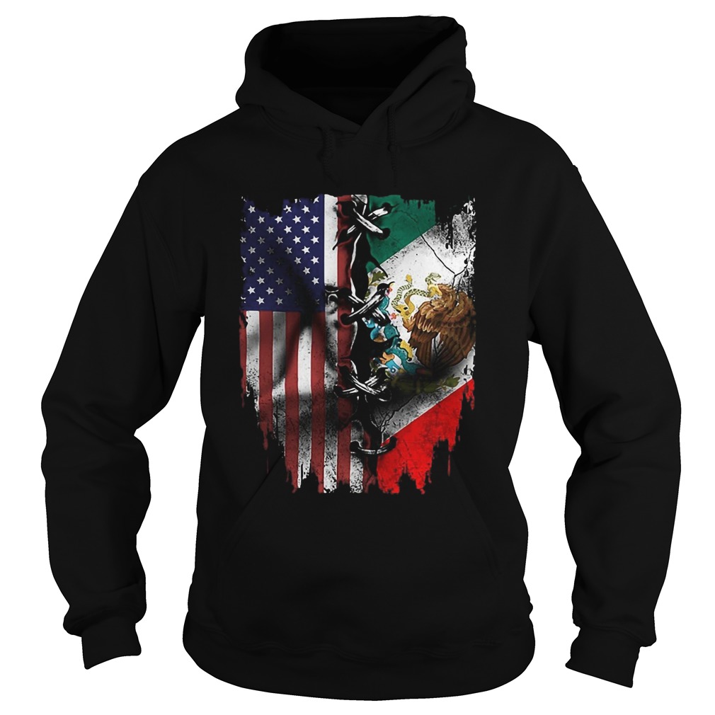 Mexican And American Flag Hoodie