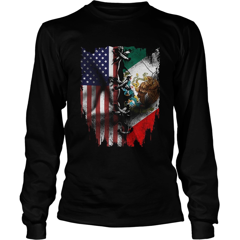 Mexican And American Flag Long Sleeve