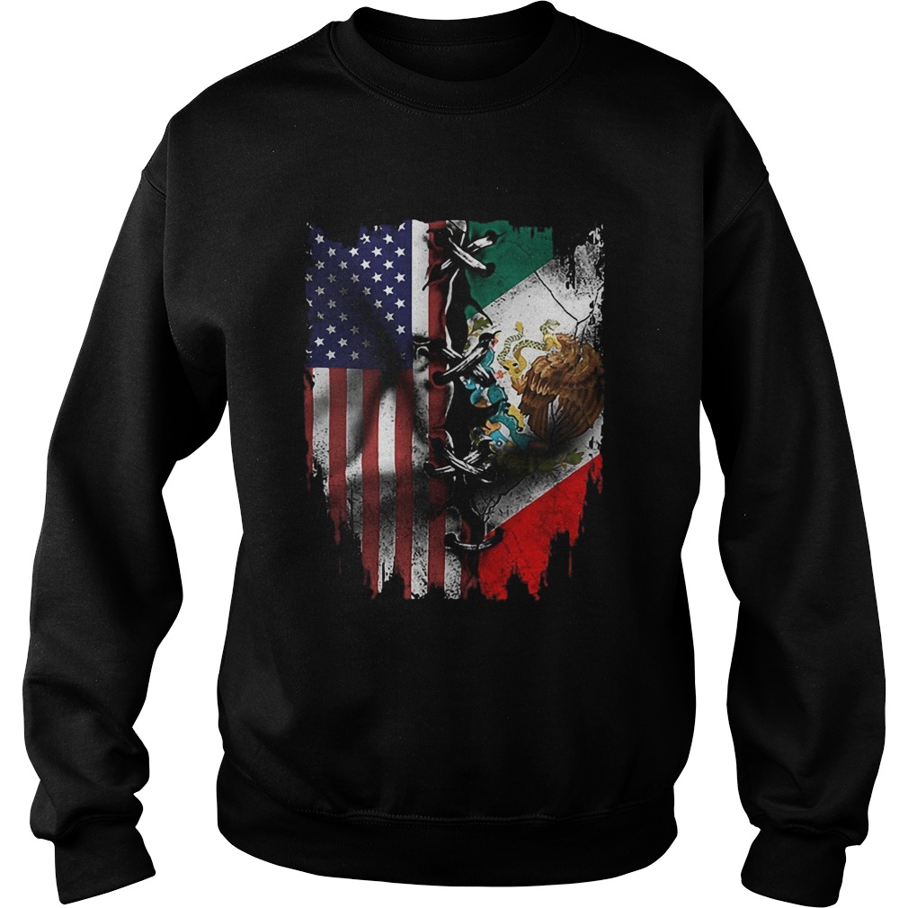 Mexican And American Flag Sweatshirt