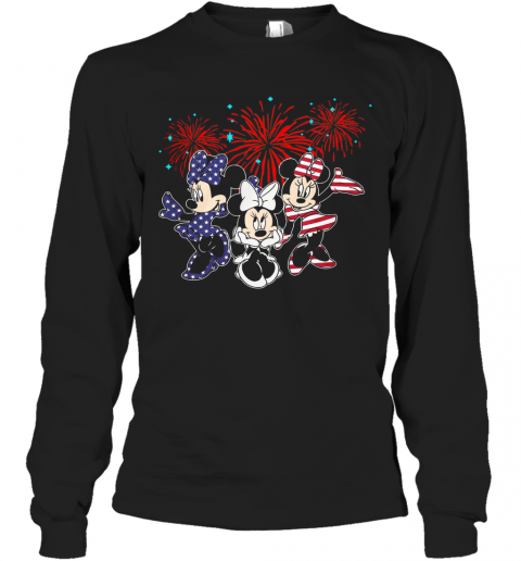 Mickey Mouse Happy The 4Th Of July Merica T-Shirt Long Sleeved T-shirt 
