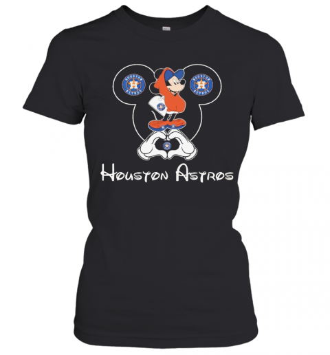 Mickey Mouse Houton Astros Heart T-Shirt Classic Women's T-shirt