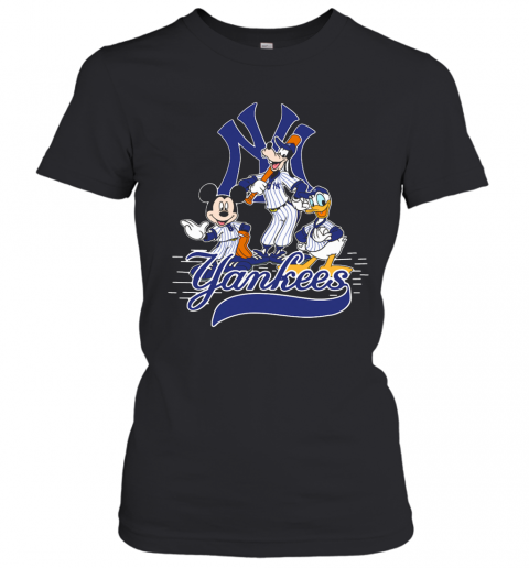 Mickey Mouse Pluto Donald Duck New York Yankees T-Shirt Classic Women's T-shirt