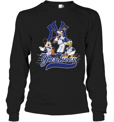 Mickey Mouse Pluto Donald Duck New York Yankees T-Shirt Long Sleeved T-shirt 