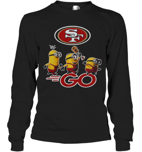 Minions Guitar Go San Francisco 49Ers Football Logo T-Shirt Long Sleeved T-shirt 