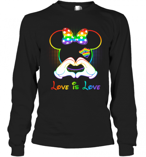 Minnie Mouse Love Is Love Heart Lgbt T-Shirt Long Sleeved T-shirt 