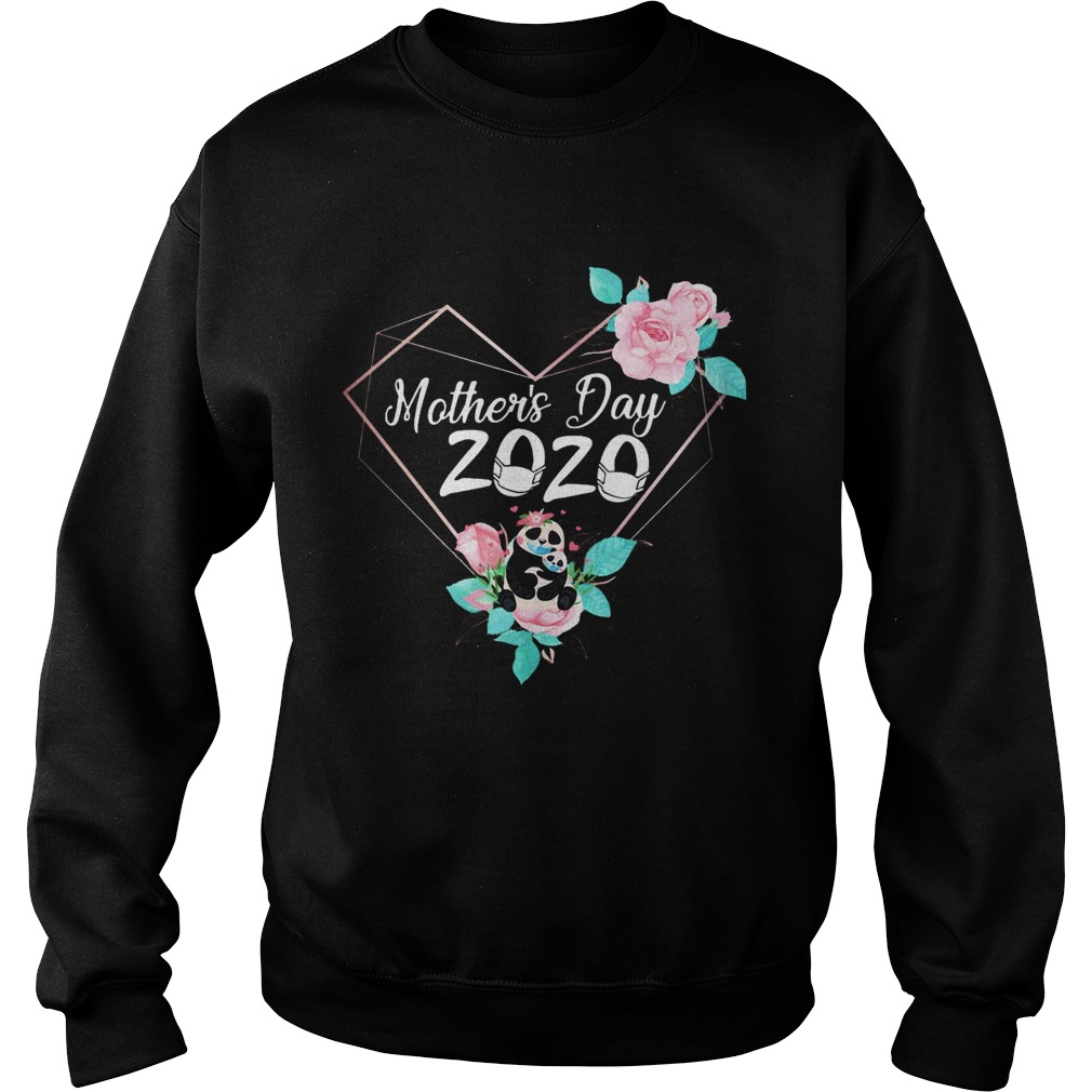 Mothers day 2020 mask heart panda flower Sweatshirt