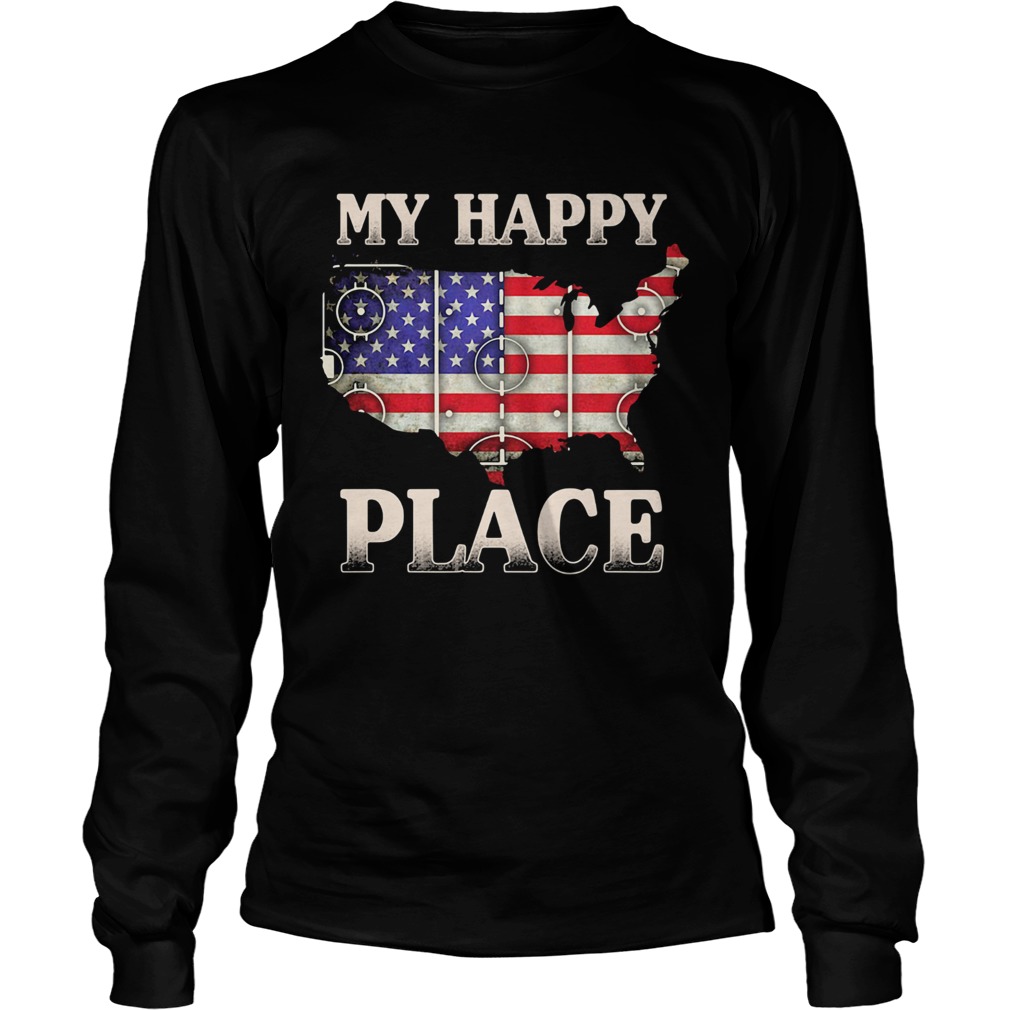 My happy place american flag independence day Long Sleeve