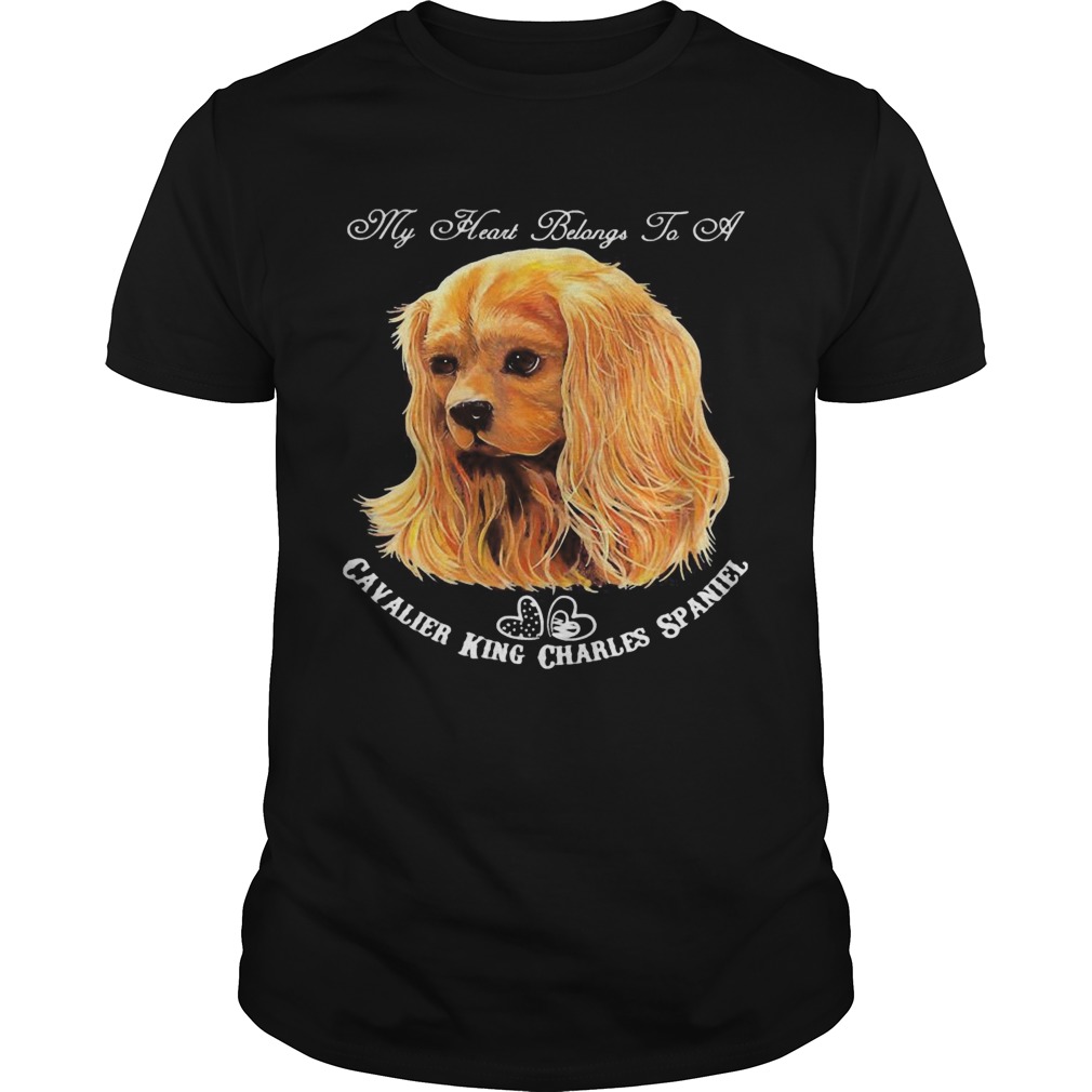 My heart belongs to a cavalier king charles spaniel dog shirt
