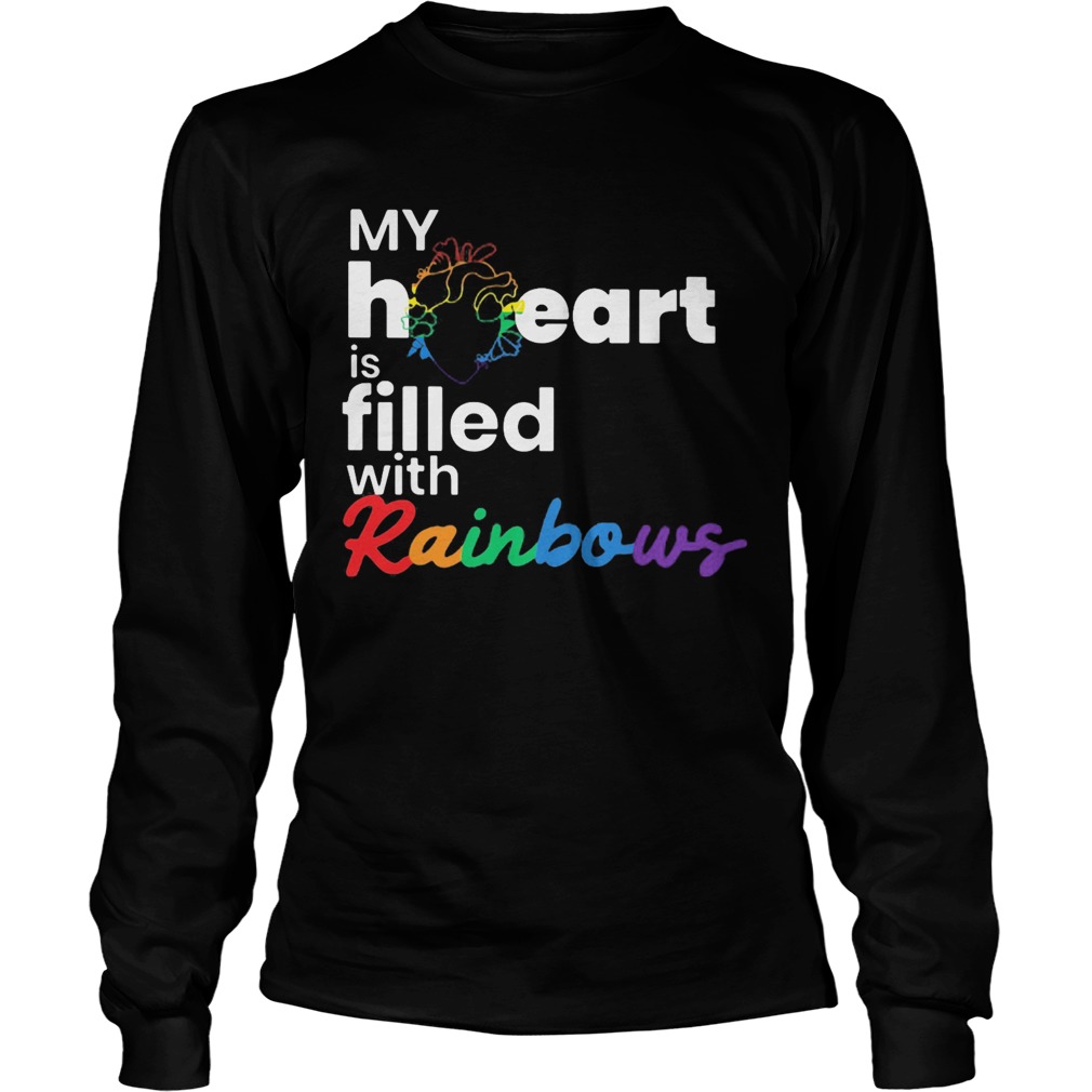 My heart is filled with rainbows LGBT Long Sleeve