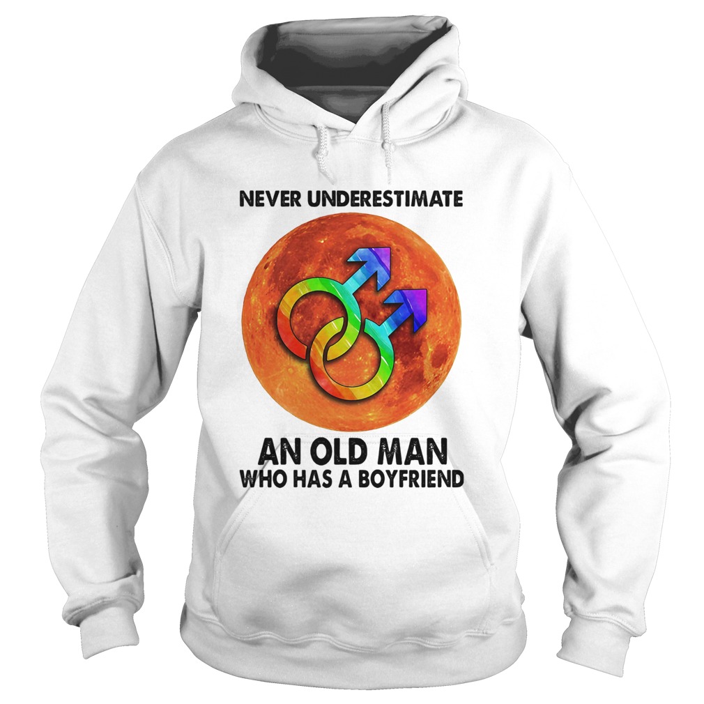 Never Underestimate An Old Man Who Has A Boyfriend Sunset LGBT Hoodie