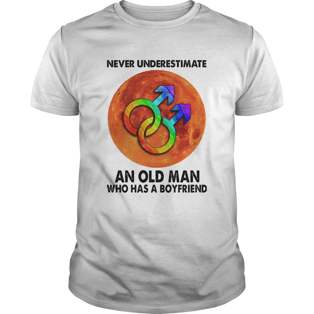 Never Underestimate An Old Man Who Has A Boyfriend Sunset LGBT shirt
