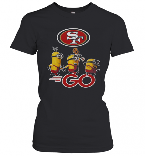 Nice Minions Guitar Go San Francisco 49Ers Football Logo T-Shirt Classic Women's T-shirt