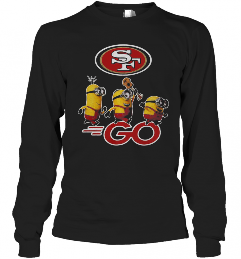 Nice Minions Guitar Go San Francisco 49Ers Football Logo T-Shirt Long Sleeved T-shirt 