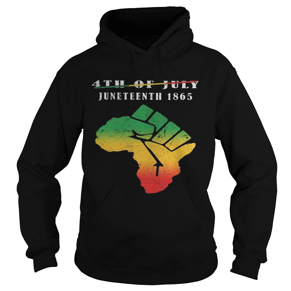 Not 4th of july juneteenth 1865 americas map fist Hoodie