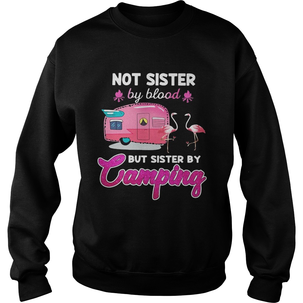 Not sister by blood but sister by camping flamingo Sweatshirt