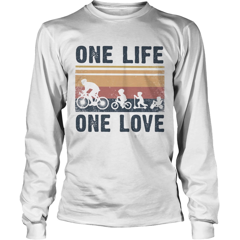 One Life One Love Bike Bikecil Vintage Retro Long Sleeve