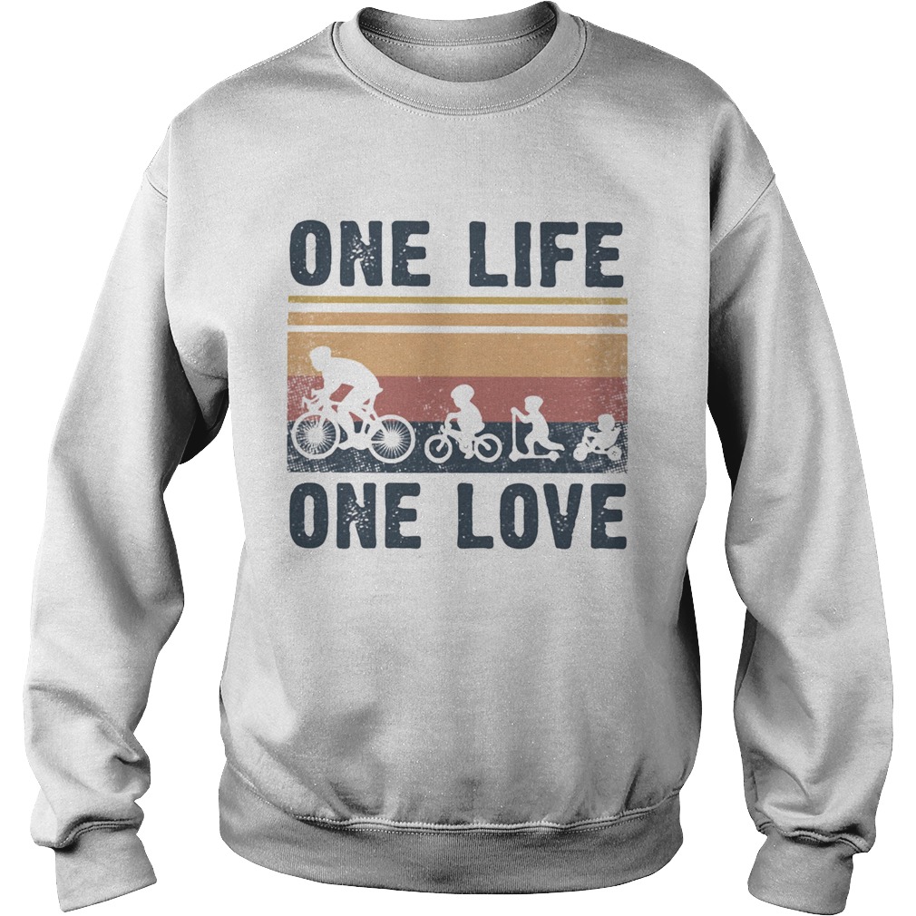 One Life One Love Bike Bikecil Vintage Retro Sweatshirt