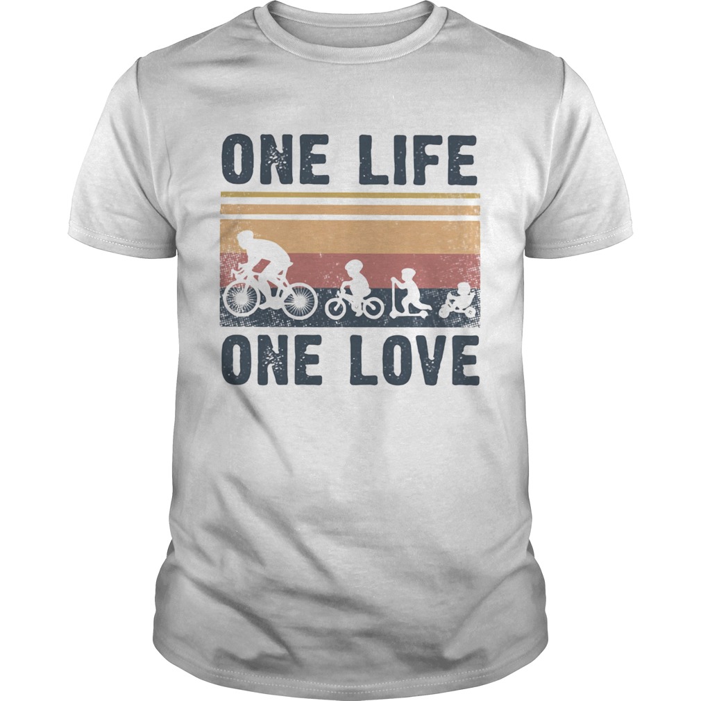 One Life One Love Bike Bikecil Vintage Retro shirt