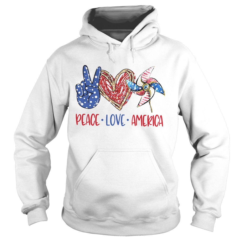 Peace love american flag independence day Hoodie