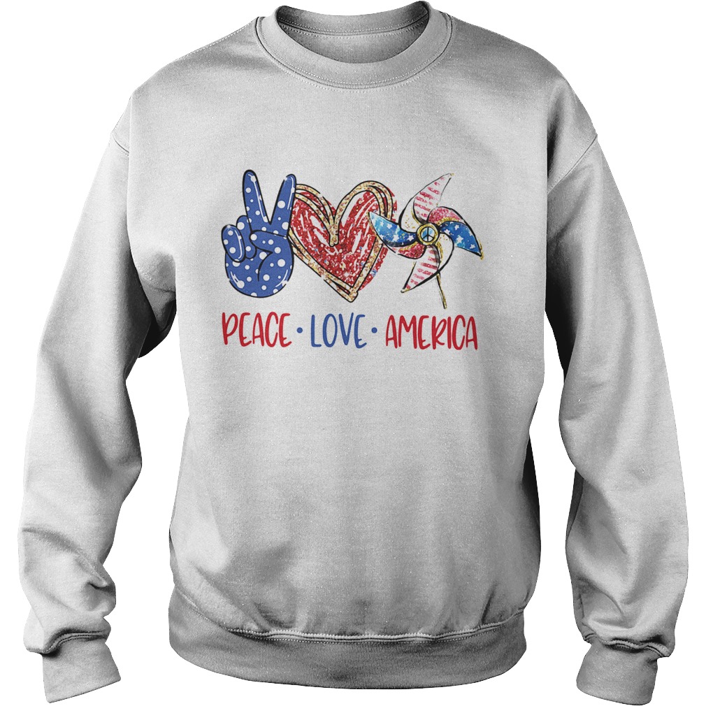 Peace love american flag independence day Sweatshirt
