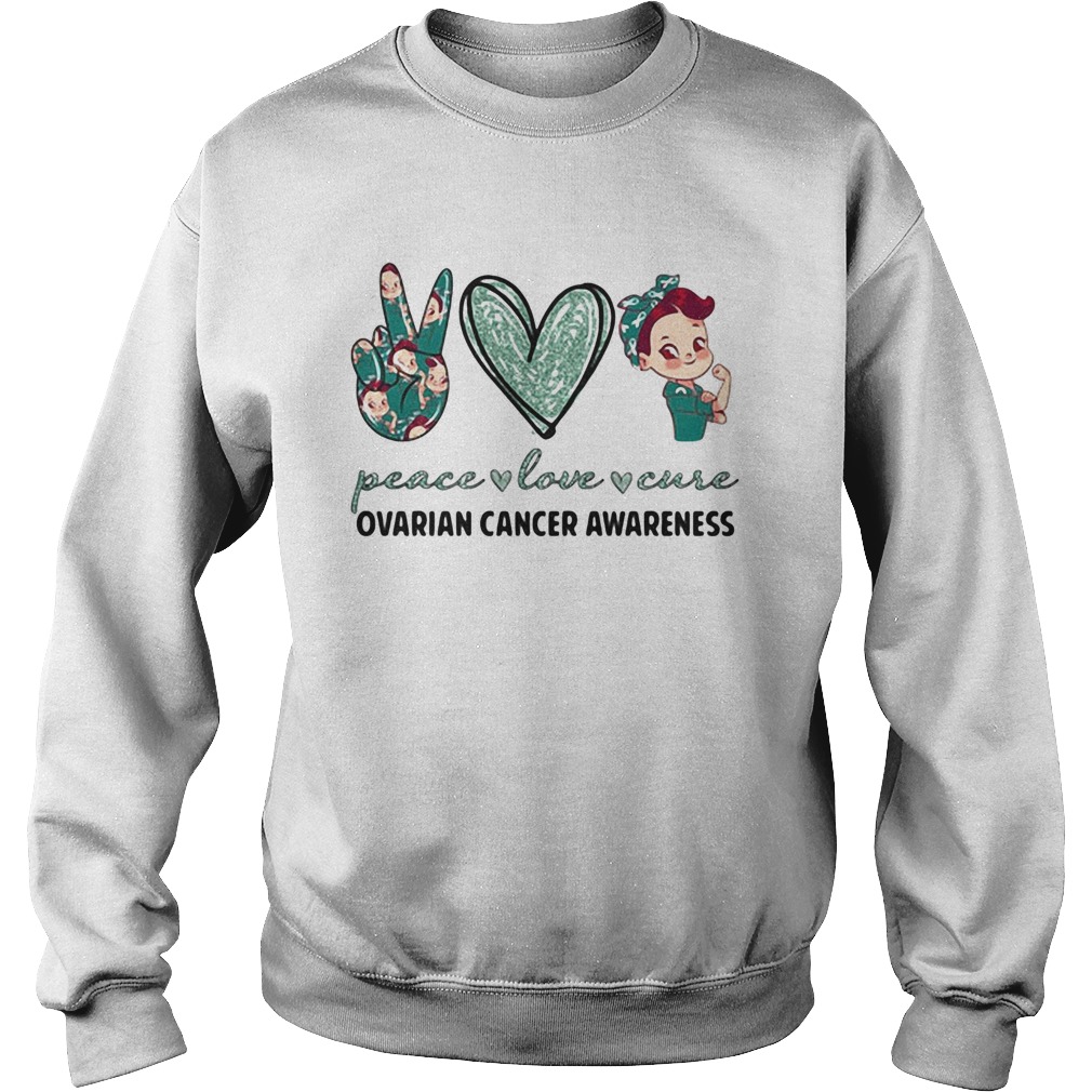 Peace love cure ovarian cancer awareness heart Sweatshirt