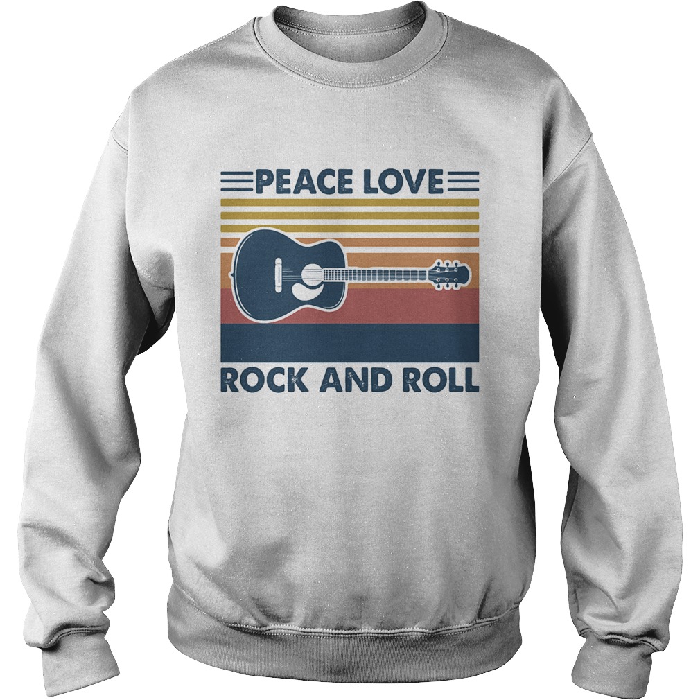 Peace love rock and roll guitar vintage Sweatshirt