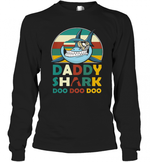 Pittsburgh Penguins Daddy Shark Doo Doo Doo Vintage T-Shirt Long Sleeved T-shirt 