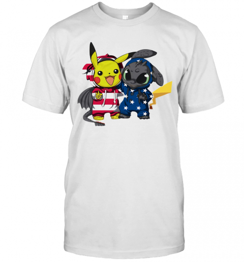 Pokemon And Toothless America 4Th Of July Independence Day T-Shirt
