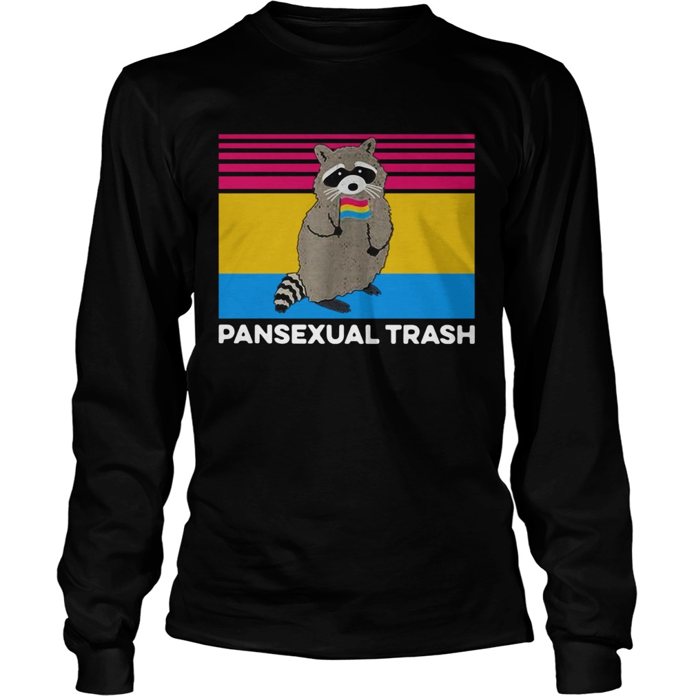 Raccoon Pansexual Trash Vintage Long Sleeve
